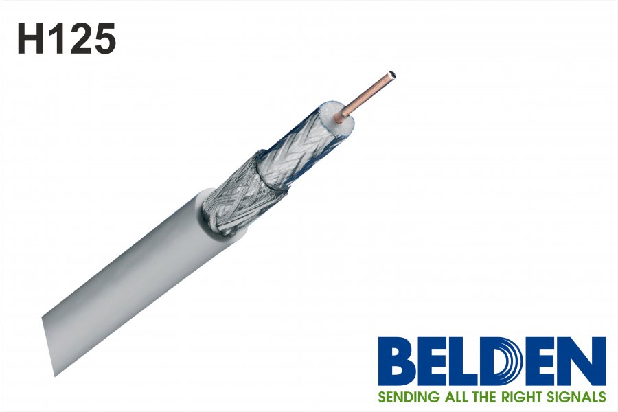 Belden H125 coax kabel wit rol 100m