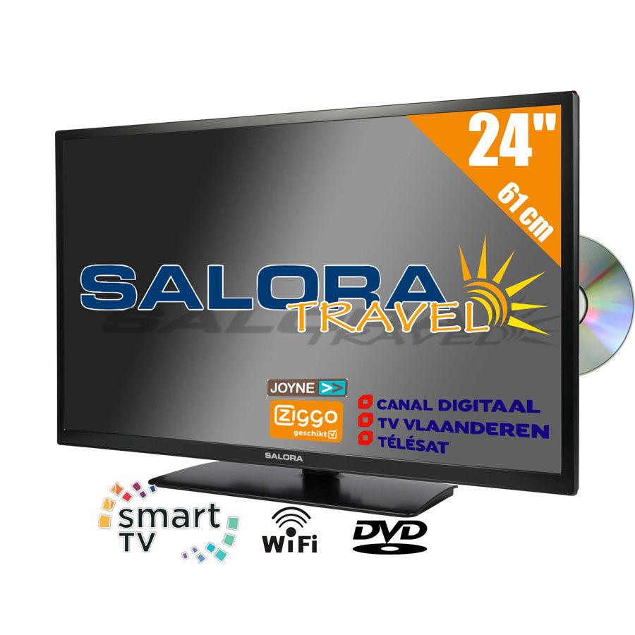 Salora 24 inch HD LED Smart Tv WiFi DVD 12v 230v