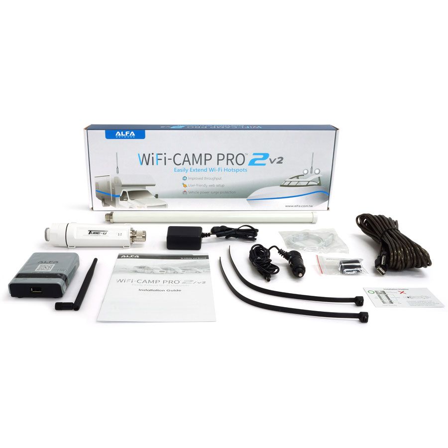 Alfa Network WiFi-Camp Pro2 wifset voor boot, caravan en camper Alfa Wifi Camp Pro 2 Reset