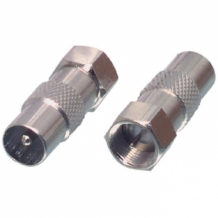 Adapter coax IEC male - F-connector male