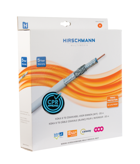 KOKA 9 ECA/20 4G LTE Proof Hirschmann coax kabel 20m Ziggo geschikt