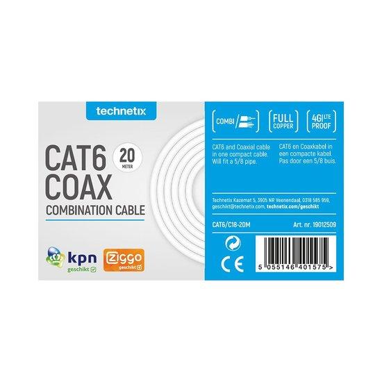 Technetix Cat 6 en coax combinatiekabel 20 meter