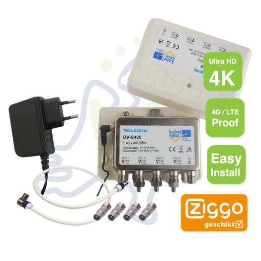 Easy Install Teleste OV-8420 antenne versterker Ziggo gecertificeerd 4G Proof