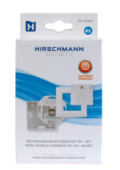 Hirschmann data wandcontactdoos Cat6A Wit