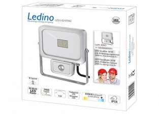 Ledino LED Laim 30SCi schijnwerper met sensor 30W 6500K Zilver