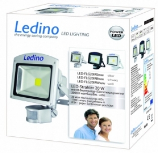 LED schijnwerper 20W 1700 lm 3000K warm wit met sensor