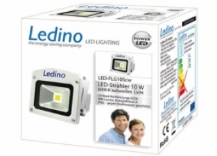 Ledino LED schijnwerper 10W 900 lumen 6000K helder wit 230v